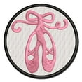 thumbnail image 1 of Ballet Shoes Slippers Ballerina Applique Multi-Color Embroidered Iron-On Patch - 3 Inch Medium, 1 of 5