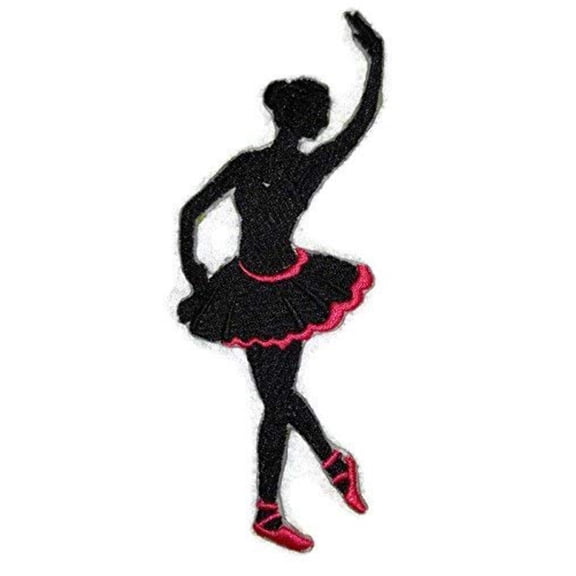 Ballet Silhouette Embroidered Iron on/Sew patch [5.5" X 2.2"]