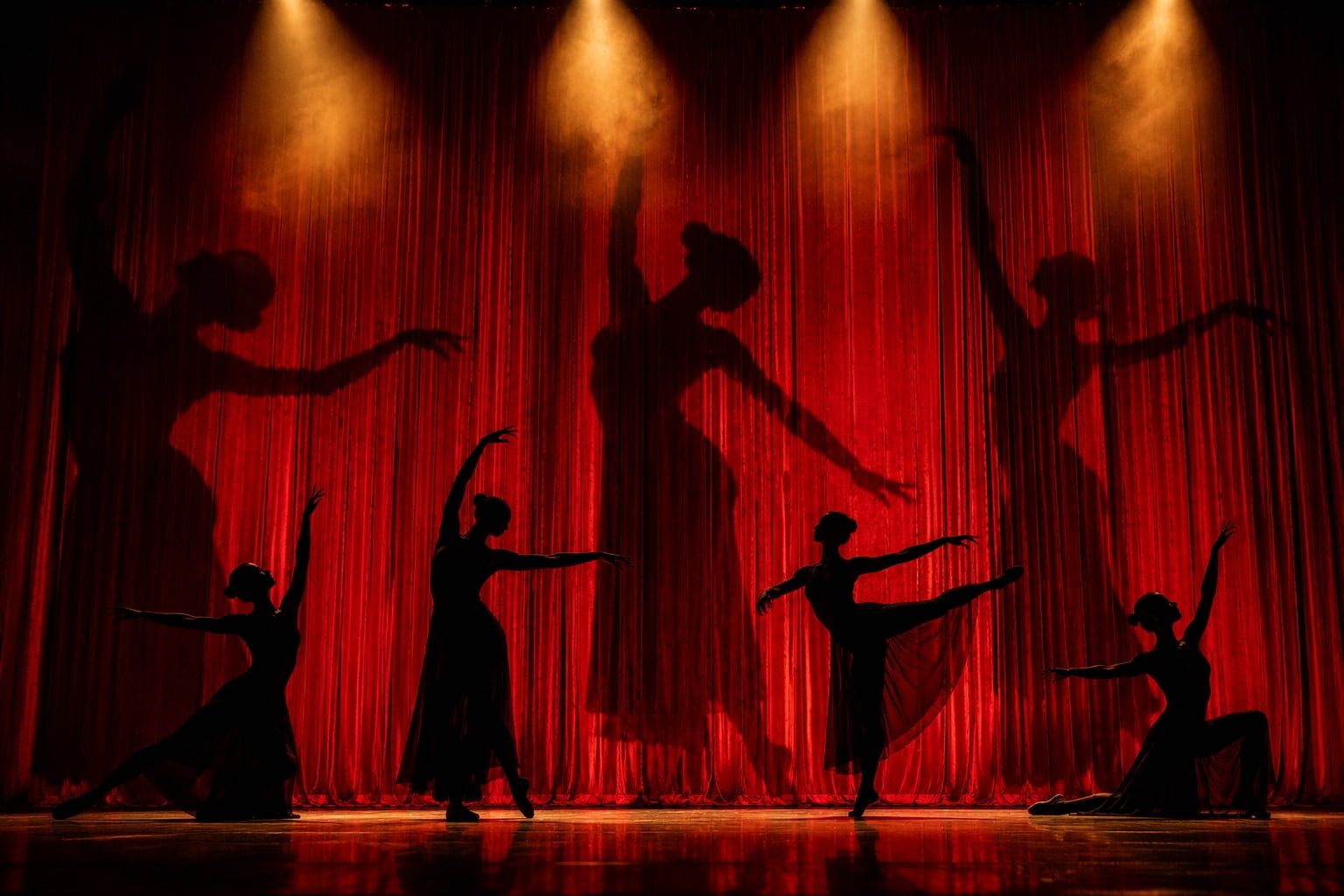 Ballet Silhouettes Poster - Dramatic Stage Performance | Dance Wall Art ...