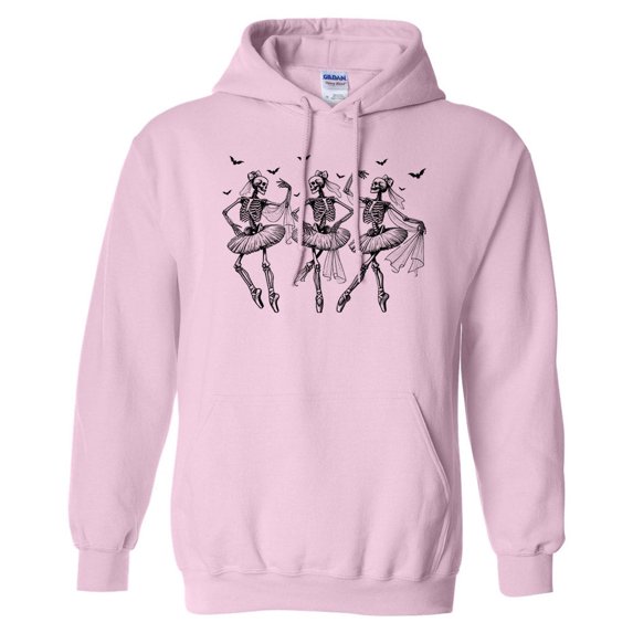 Ballet Skeletons Hoodie Sweatshirt Unisex 2X-Large Pink