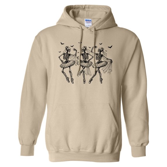 Ballet Skeletons Hoodie Sweatshirt Unisex Small Sand