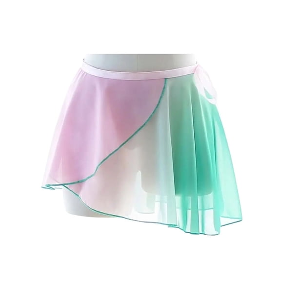 Ballet Skirt Women Girl Ballet Wrap Skirt Dancewear Chiffon Practice Gradient Gymnastics Skirt