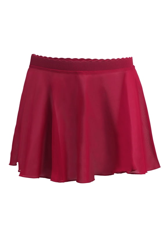 Ballet Skirt for Girls Pull On Dance Wrap Chiffon Skirts Elastic Solid Color Dance Costumes
