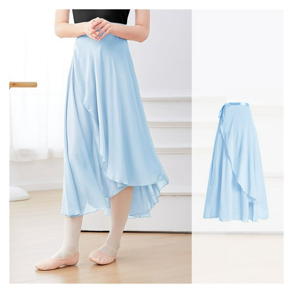 Ballet Skirts Women Long Chiffon Dance Skirt Fairy Chiffon Long Ballet Tutu Dress Dance Costumes Tie Up Dress