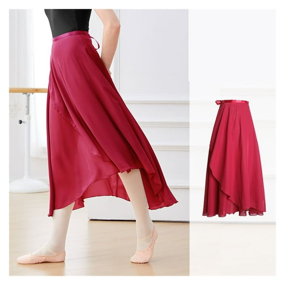 Ballet Skirts Women Long Chiffon Dance Skirt Fairy Chiffon Long Ballet Tutu Dress Dance Costumes Tie Up Dress