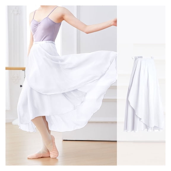 Ballet Skirts Women Long Chiffon Dance Skirt Fairy Chiffon Long Ballet Tutu Dress Dance Costumes Tie Up Dress