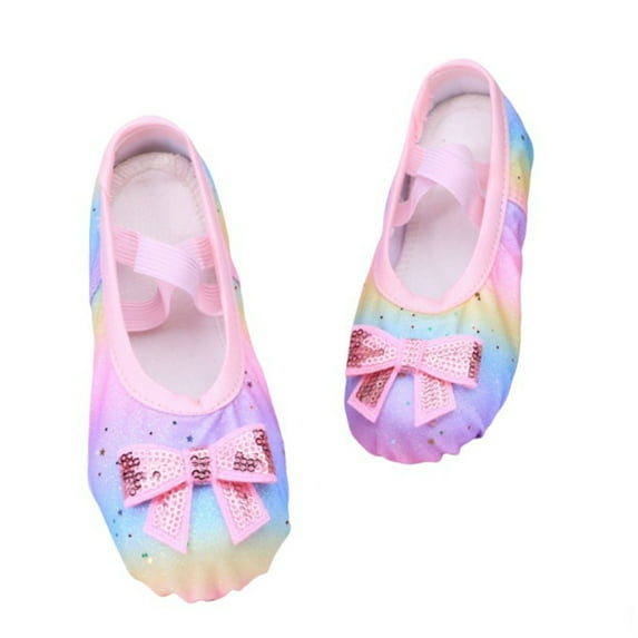 Ballet Slippers Dance Shoes Split Leather Sole For Children Party Comfort Footwear 6.5-7 Years