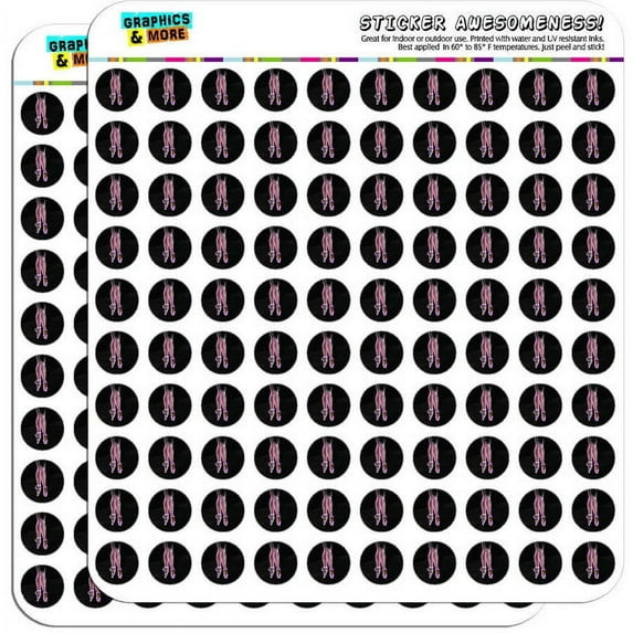 Ballet Slippers Pink Black Ballerina Dance Dancing 200 1/2" (0.5") Planner Calendar Scrapbooking Crafting Stickers