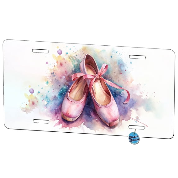 Ballet Slippers Watercolor Metal Novelty License Plate