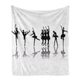 thumbnail image 1 of Ballet Soft Flannel Fleece Throw Blanket, Ballerinas on Stage Concert Dance Sugar Plum Fairy Theatrical, Cozy Plush for Indoor and Outdoor Use, 60" x 80", Black Pale Grey White, by Ambesonne, 1 of 6