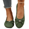 thumbnail image 1 of Ballet Style Footwear, Women's Bow Accent Cutout Design Flats Comfortable Low Profile Dress Shoes with Flexible Walking Sole and Easy Style Cutout Upper Flat Sole Work Shoes Ballet, US-9.5/EU-42, 1 of 5