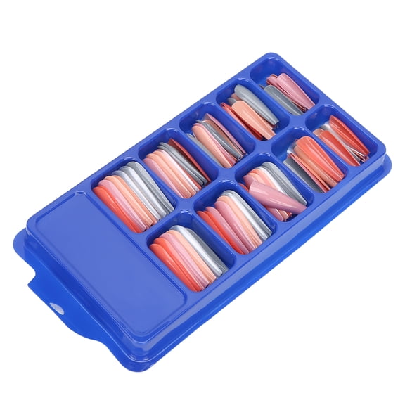 Ballet Style Long Fake Nails Coffin Solid Color Press on Acrylic Artificial Nail Tips Set with Box 100 Pcs (6.69 x 3.54 in / 17 x 9 cm)