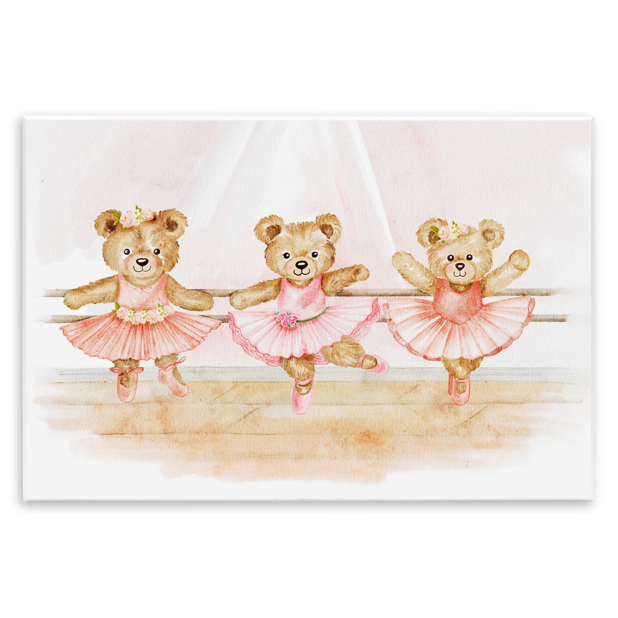 Ballet Teddies Triplet Wall Plaque Art, design by Amy Hall
