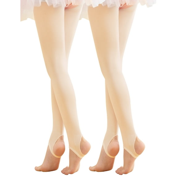 Ballet Tights For Toddler Girls Beige Dance Stockings 2 Pairs