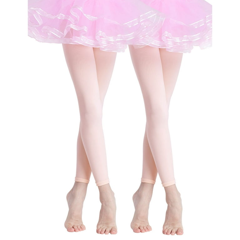 Ballet Tights for Little Girls 2 Pairs 90D Footless Stockings Pink