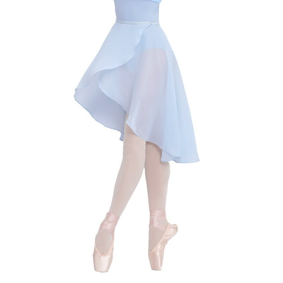 Ballet Wrap Skirt Women Chiffon Midi Dance Skirts with Adjustable Waist