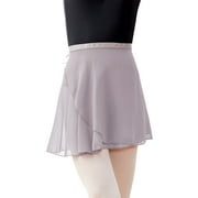 Ballet Wrap Skirt Women Chiffon Short Semi Sheer Dance Skirts with Tie Waist