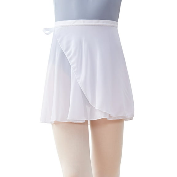 Ballet Wrap Skirt Women Chiffon Short Semi Sheer Dance Skirts with Tie Waist