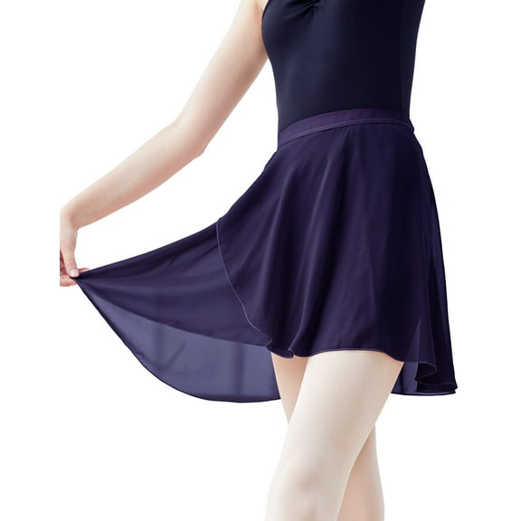 Ballet Wrap Skirt Women Chiffon Short Semi Sheer Dance Skirts with Tie Waist