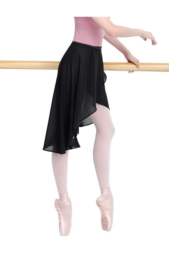 Ballet Wrap Skirt Women Chiffon midi Dance Skirts with Adjustable Waist