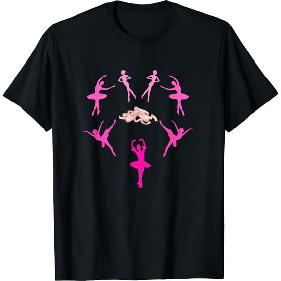 Ballet lover heart pink girl women dancer team squad beauty T-Shirt