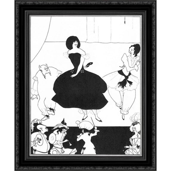 Ballet of Marionettes II 20x24 Black Ornate Wood Framed Canvas Art by Beardsley, Aubrey