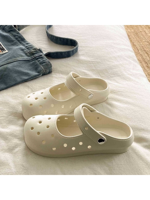 Ballet shoes for ladies, suitable for spring and summer, flat closed-toe slippers, fashionable and versatile, EVA breathable Mary Jane shoes, stylish, comfortable, and versatile