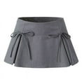 thumbnail image 1 of Balletcore Mini Skirt with Bow Low Rise Boxy Pleated Short Skirt Miniskirt Summer Y2K 90s Cute Outfit, 1 of 10