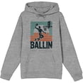 thumbnail image 1 of Ballin Slam Dunk Adult Heather Gray Long Sleeve Hoodie-Medium, 1 of 6
