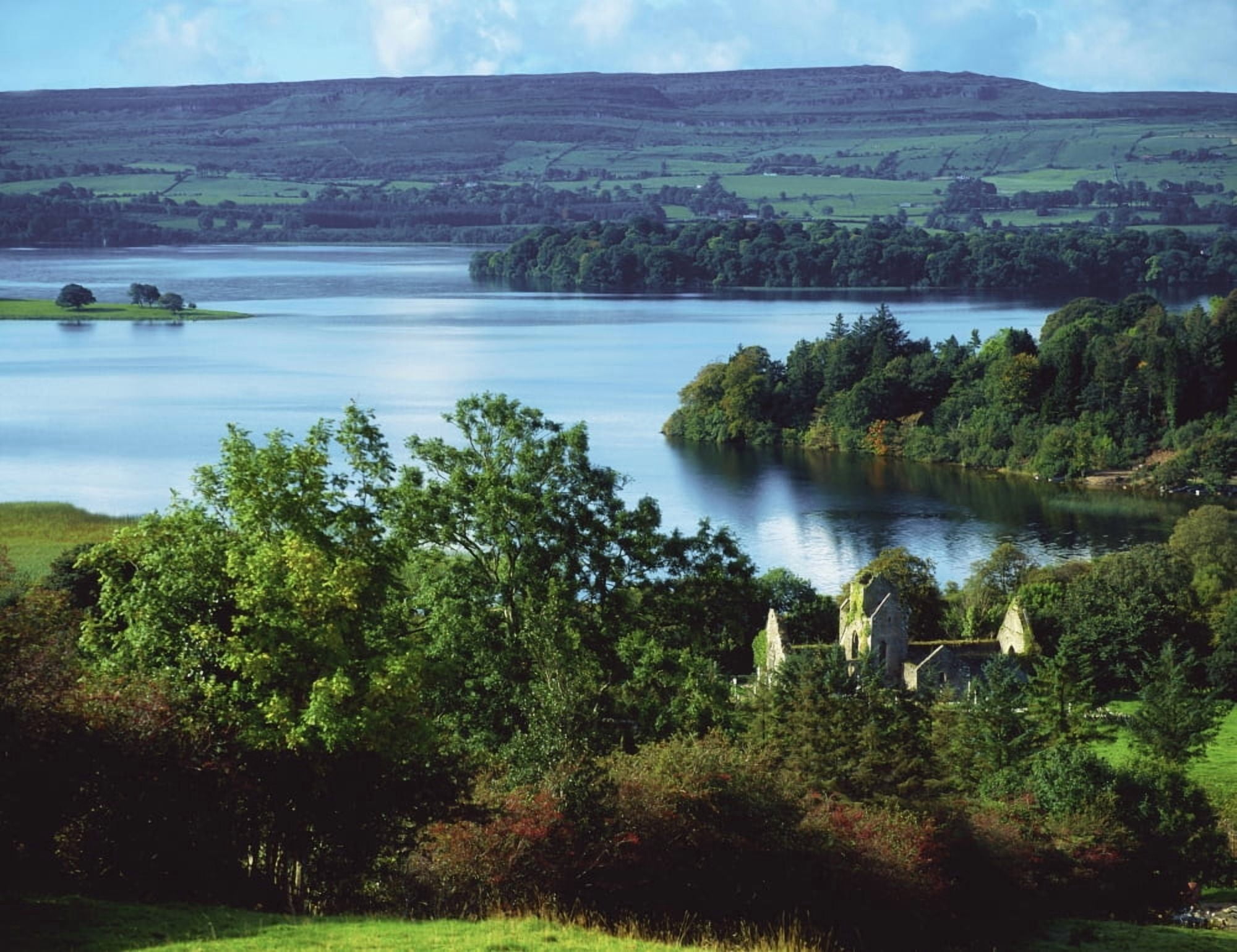 Ballindoon Abbey Lough Arrow County Sligo Ireland Lakefront Historic Abbey Canvas Art - The Irish Image Collection  Design Pics (17 x 13)