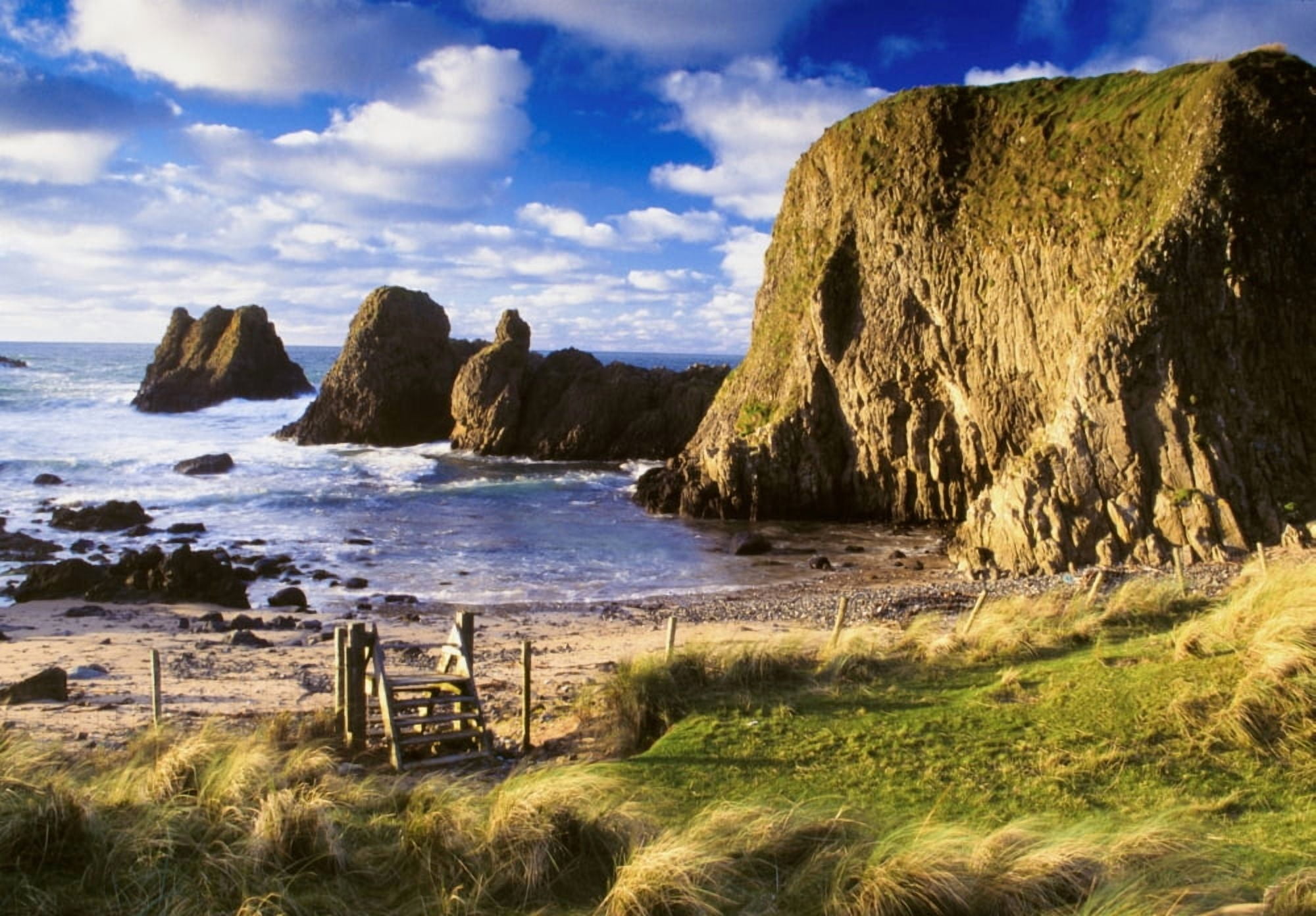 Ballintoy County Antrim Ireland Beach Scenic With Cliff Canvas Art - The Irish Image Collection Design Pics (36 x 24)