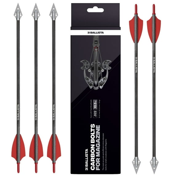 Ballista 10.5" Carbon Crossbow Bolts with Broadheads 5.5mm OD, 268mm Hunting Arrows for BAT & BAT Reverse Crossbow with Magazine Small & Medium Game - Pack of 5