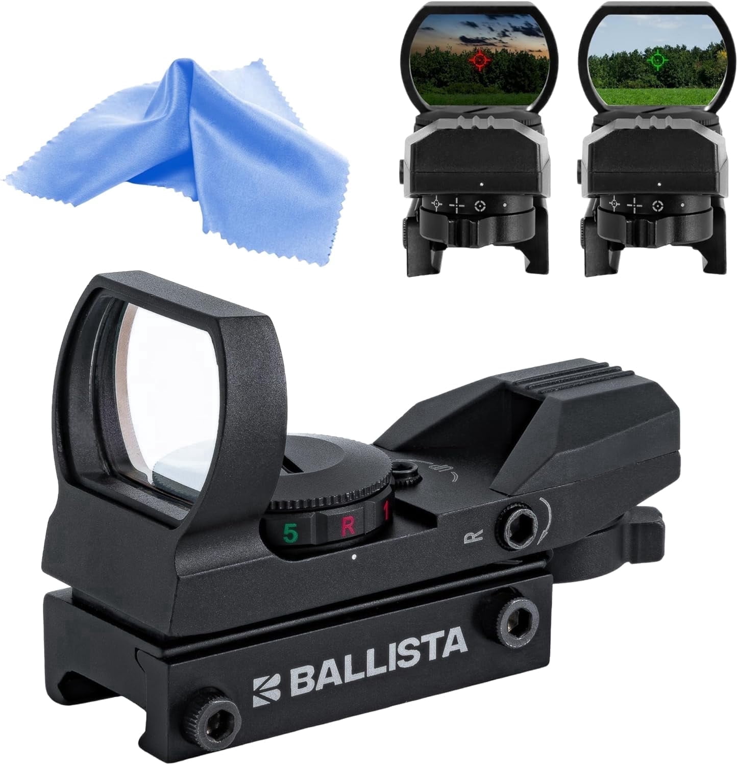 Ballista Reflex Green Red Dot Sight 1x23x34mm with Rail Mount