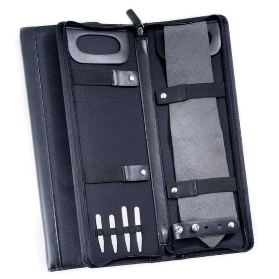 Ballistic Black Nylon Travel Tie Case. Includes 4 Collar Stays and Slots for 4 Cufflinks with Zipper Closure