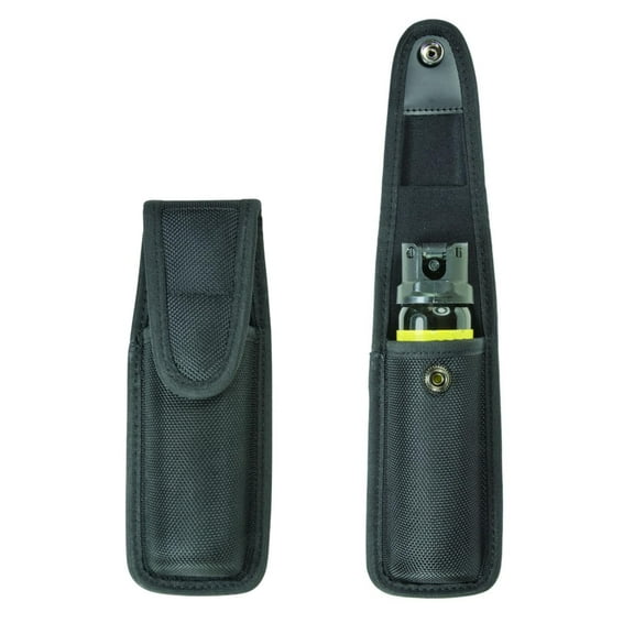 Ballistic OC Pepper Spray Holder for MK4 Canister, Fits NightStick 550/588, Molded 1680 Denier Nylon, Hidden Snap, Black, Medium