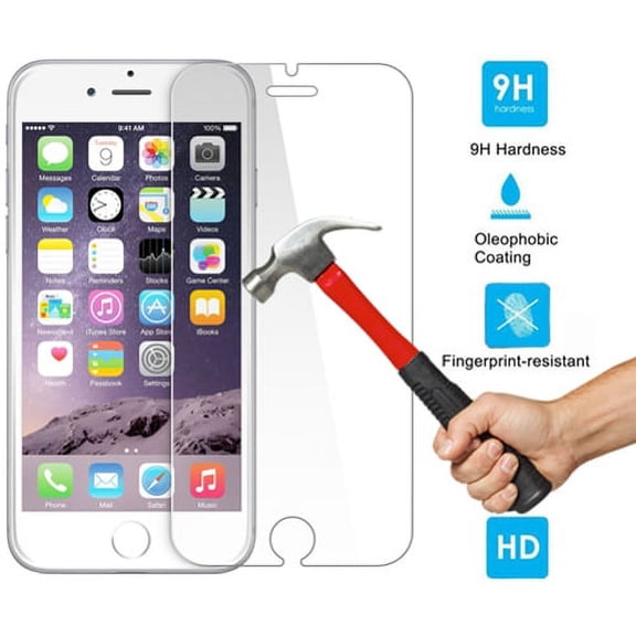 Ballistic Tempered Glass Screen Protector 9H Hardness HD Clear Compatible With iPhone 6S Plus 6 Plus