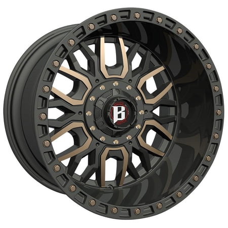 Ballistic Wheels 22x12 Flat Black With Bronze Accents Wheel - Not Applicable Bolt Pattern