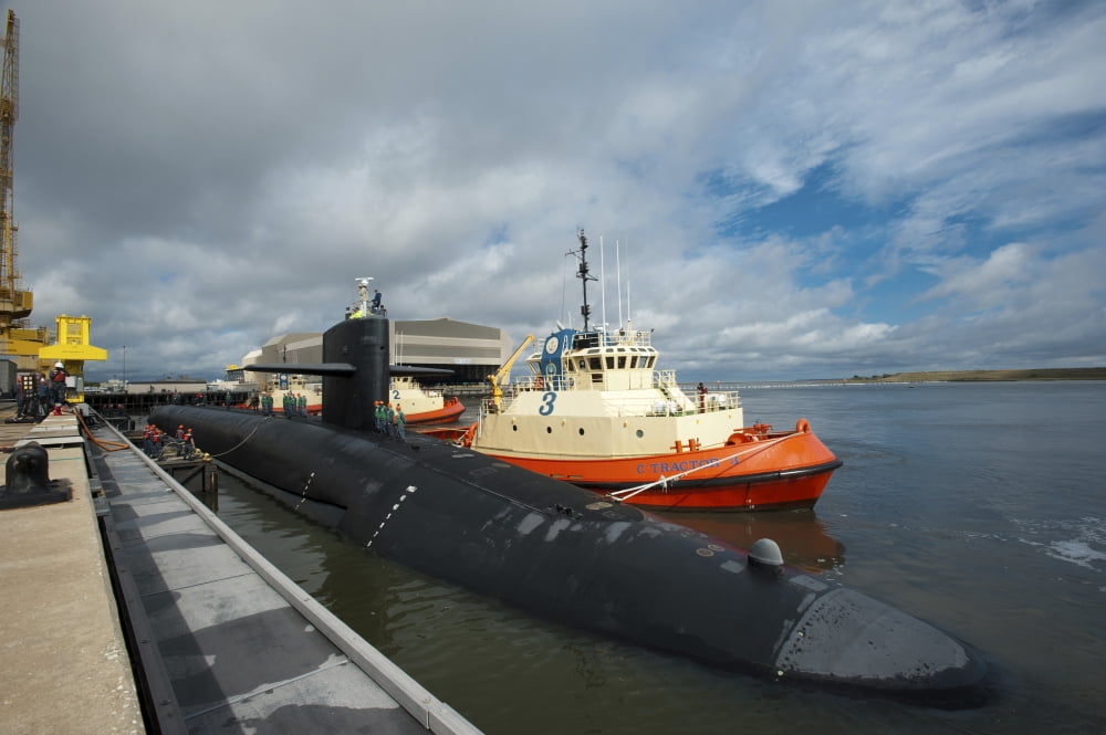 Ballistic missile submarine USS Tennessee at Naval Submarine Base Kings Bay Canvas Art - Stocktrek Images (35 x 23)