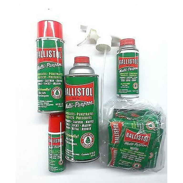 Ballistol Multi Purpose Lubricant/Gun Cleaner-Gun Lovers Gift  Set-16oz-6oz-4oz-1.5oz-20 wipes 