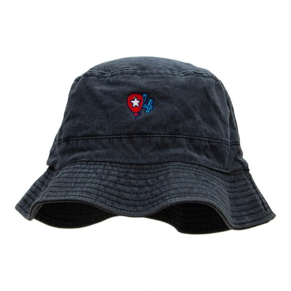 Balloon 4 Embroidered Bucket Hat - Black OSFM