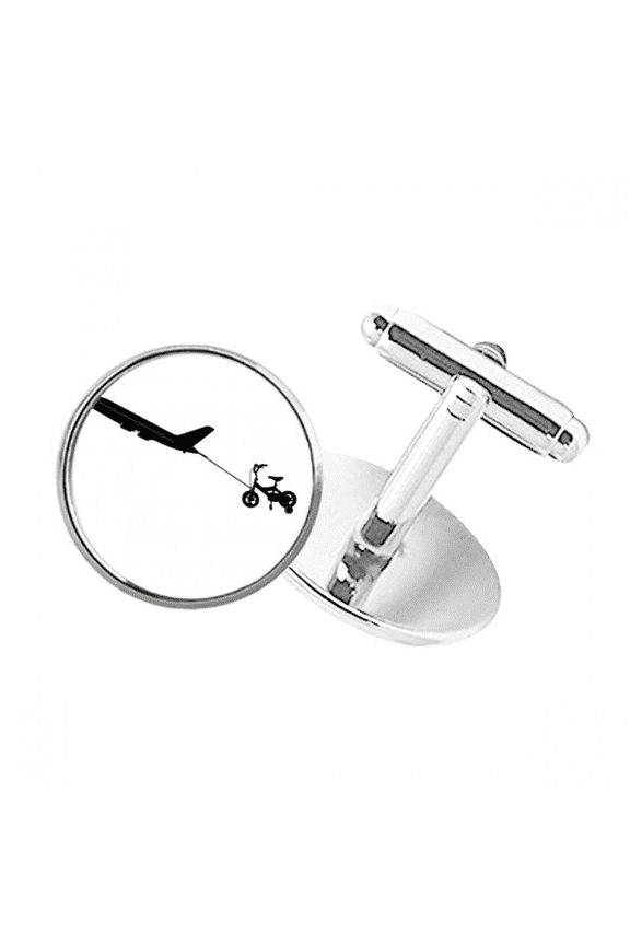 Balloon Aircraft Boy Car Connection Round Button Cuff Clip Stud Cufflinks