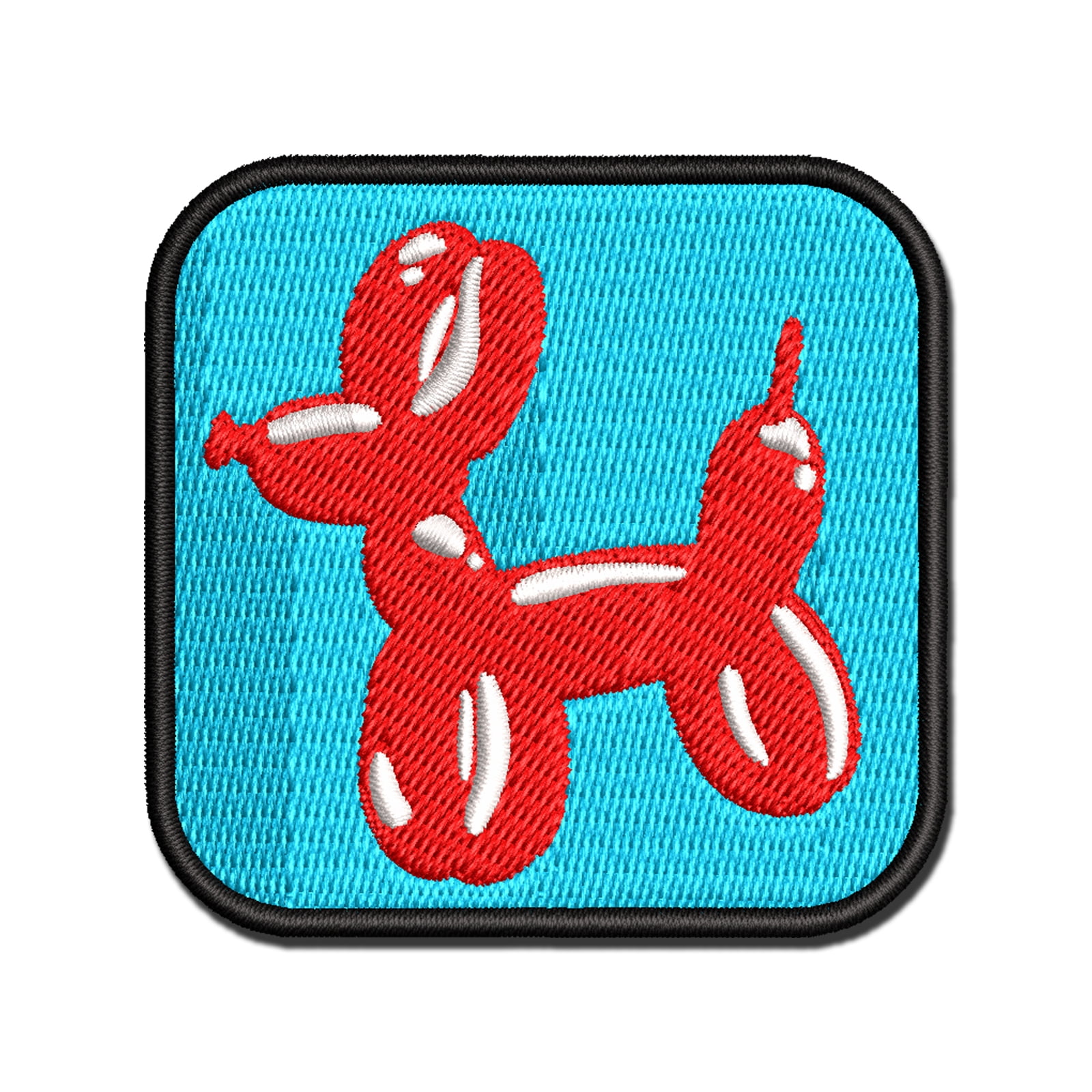 Balloon Animal Dog Applique Multi-Color Embroidered Hook & Loop Patch - 3.5 Inch Large