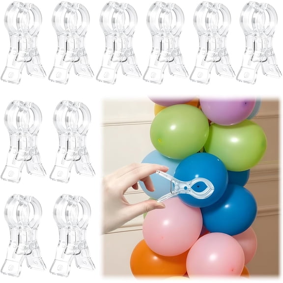 Balloon Arch Clips,Large Clear Spring Clamps for Party Backdrop(10) | 3.5 Inch Heavy Duty Plastic Clip,for Party DIY Backdrop Stand,Birthday Wedding Decoration,Photography Studio,Crafts,Storage