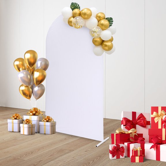Balloon Arch Frame Kit for Wedding, White Wedding Arch With Cloth Cover, Wedding Backdrop Stand 3.94*1.64*7.22ft