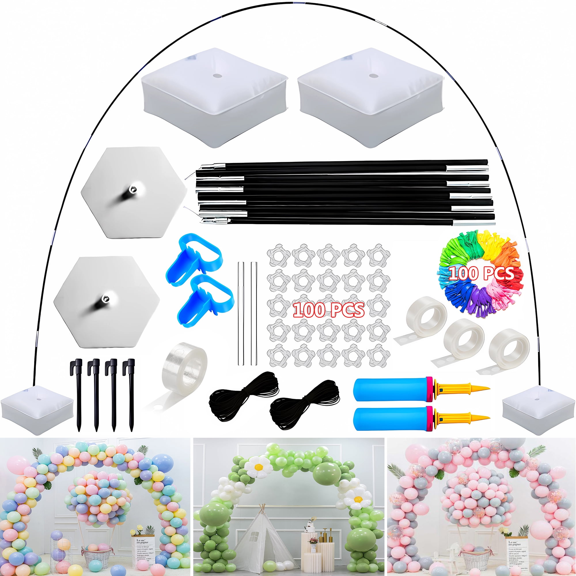 Balloon Arch Kit, 9FT Height \u0026 10FT Width Adjustable Balloon Arch Stand, Balloon Arch Frame Plant Support Stand for Wedding Baby Shower Birthday Garden Arbors Photo Backdrop