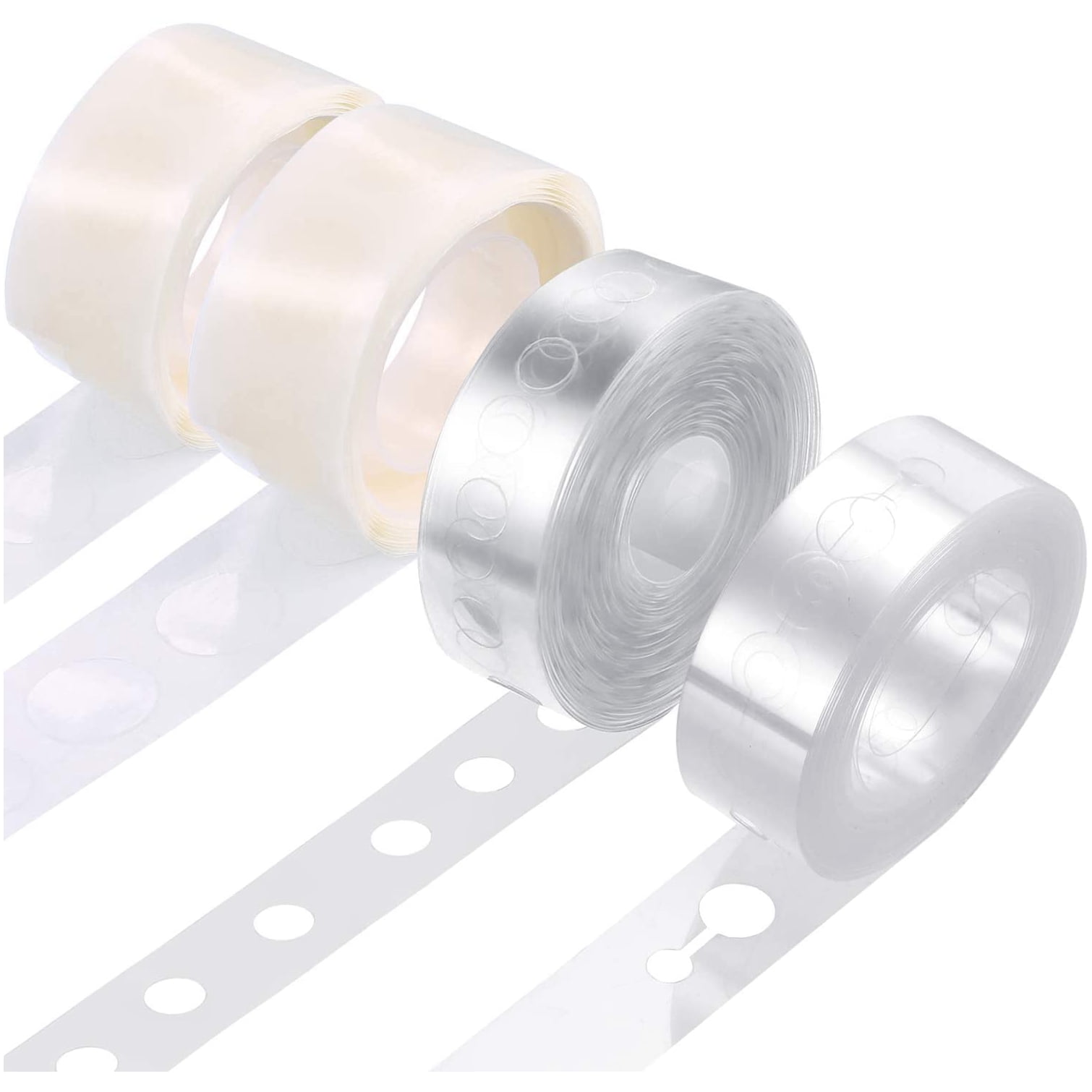 Balloon Arch Kit Balloon Garland Decorating Strip Kit 2 Rolls Balloon Tape Strips with 2 Rolls Balloon Glue Point Dots Stickers (Single and Double Hole)