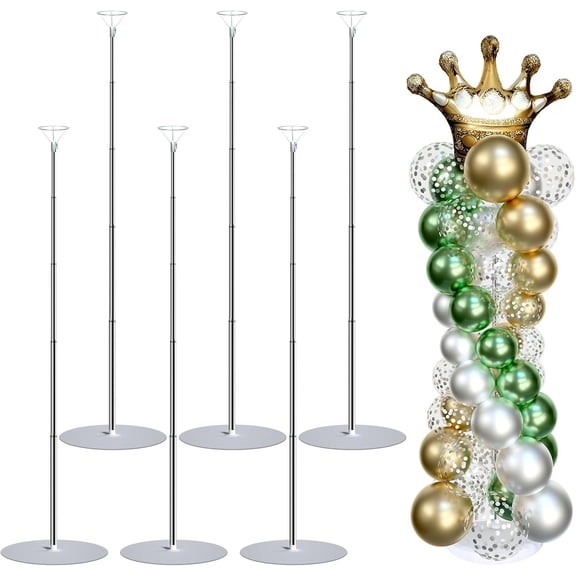 Balloon Arch Kit Balloon stand - Set of 6 Adjustable 7 Balloon Arch Stands with Bases for Floor, Tall Balloon Tower Pillar Assembly Kit for Birthday, Party Decorations