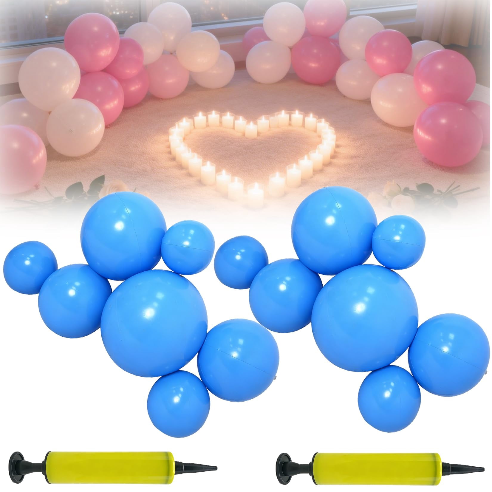 Balloon Arch Kit, Reusable Balloon Garland, Inflatable Balloon Garland Arch Kit, 7 Linked PVC Balloons, Quick Inflate & Easy Setup for Birthdays, Weddings & Events
