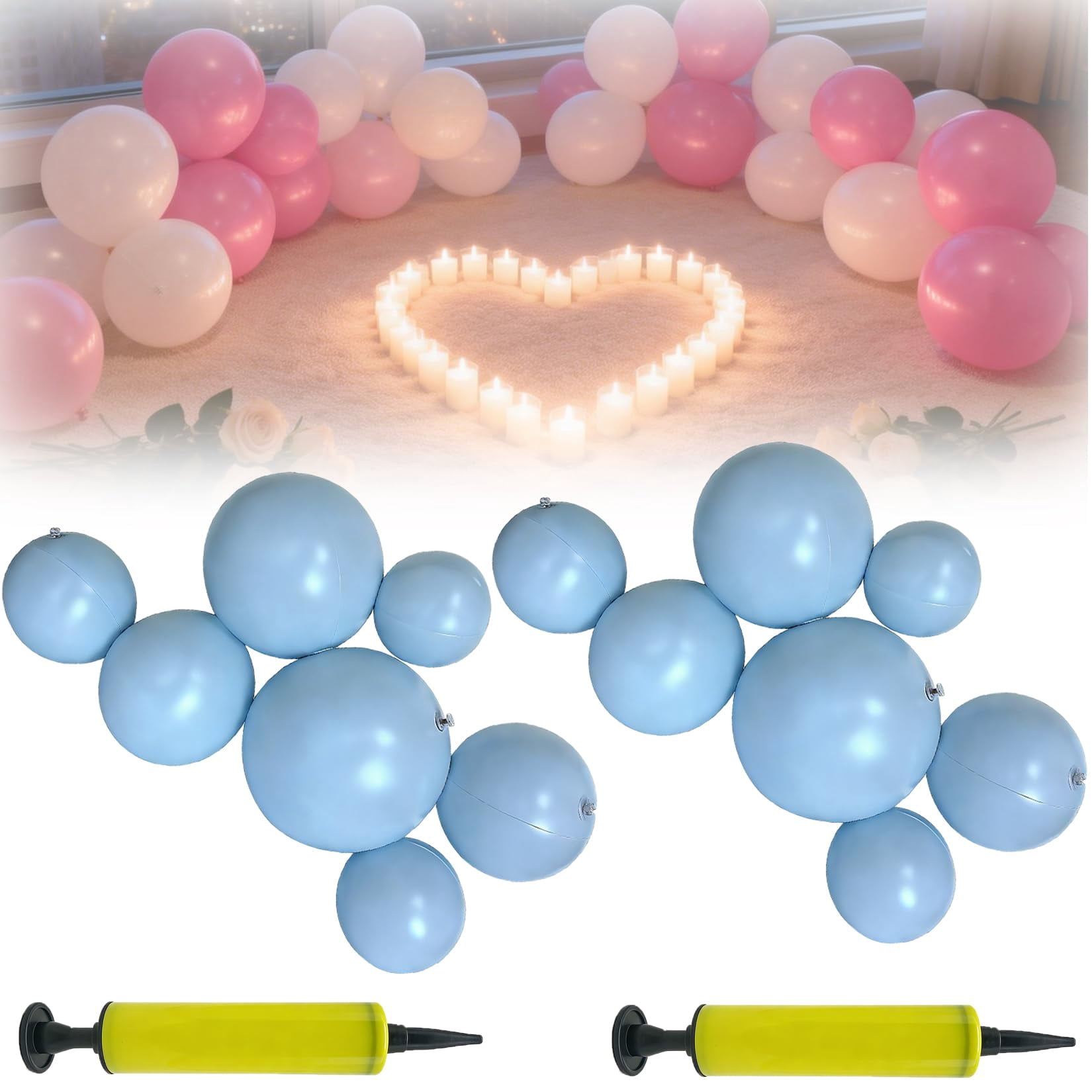 Balloon Arch Kit, Reusable Balloon Garland, Inflatable Balloon Garland Arch Kit, 7 Linked PVC Balloons, Quick Inflate & Easy Setup for Birthdays, Weddings & Events