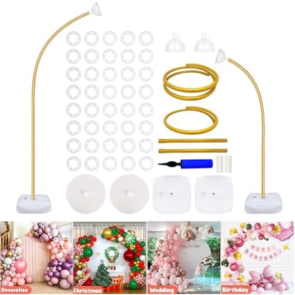 Balloon Arch Stand with Base - 8.2ft & 5ft Balloon Arch Kit with Bendable Tubes, Half Arch Stand, Balloon Column & Arch Frame for Weddings, Birthdays, Baby Showers$$Garden & Patio